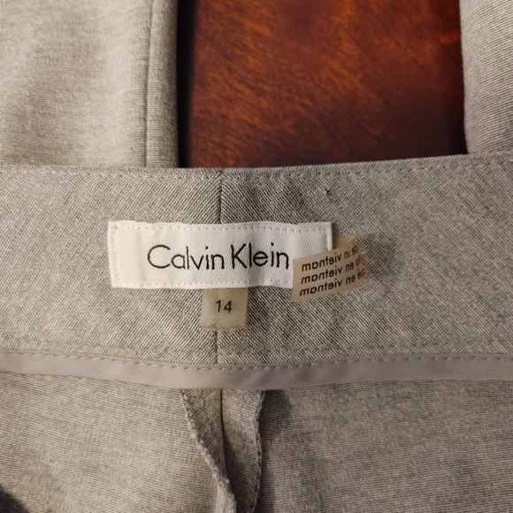 Calvin Klein Women's Slim Front Pant, Gray 14 - Picture 13 of 15